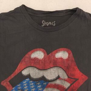 Rolling Stones Band Graphic Short Sleeve T Shirt Womens Size Medium M Gray
